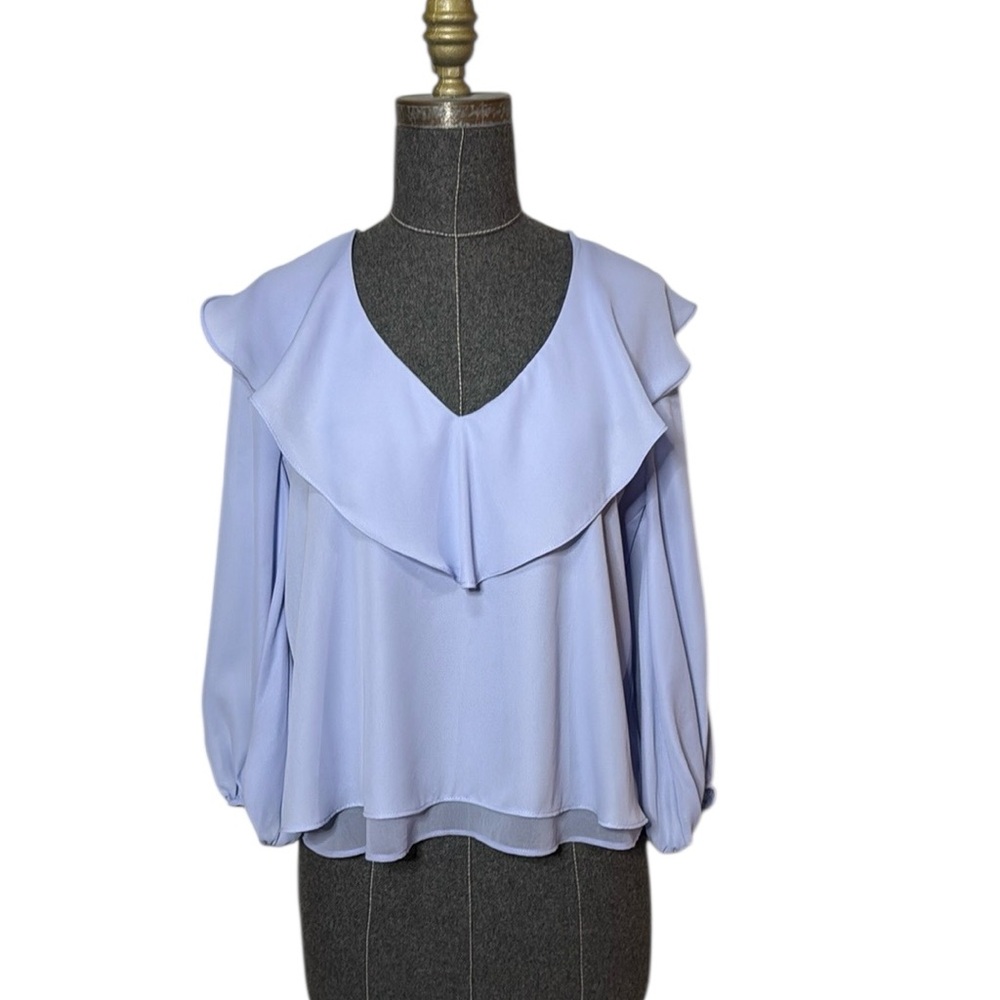 Zara Lavender Ruffle Blouse